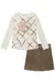 Conjunto de Blusa em Cotton e Saia em Sarja com Elastano - loja online