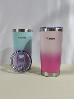 VASO TERMICO TRENDY ACERO INOXIDABLE CON TAPA HERMETICA 600ML en internet