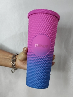 Imagen de VASO PLASTICO DIAMANTE TRENDY CON SORBETE 750ML