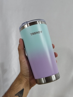 VASO TERMICO TRENDY ACERO INOXIDABLE CON TAPA HERMETICA 600ML - tienda online