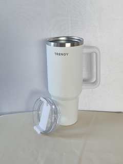 VASO TERMICO TRENDY ACERO INOXIDABLE CON MANIJA LATERAL 1200ML - comprar online