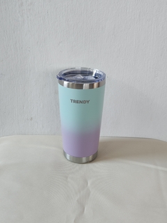 VASO TERMICO TRENDY ACERO INOXIDABLE CON TAPA HERMETICA 600ML - comprar online