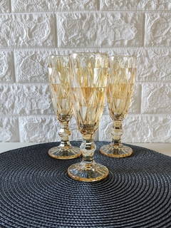 COPA CHAMPAGNE ROMBOS AMBAR GLASS WARE 350ML PACK X 6 - comprar online