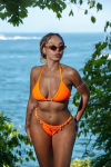 BIQUINI FIO BRONZE - CORAL - comprar online