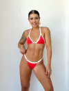 BIQUINI FIO BRONZE CANDY BICOLOR - VERMELHO