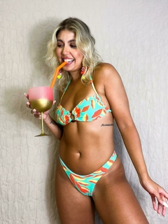BIQUINI ASA DELTA - ARGOLA Estampado Tropical Meril na internet