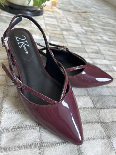 Slingback Amelia Borgonha - 2K Shoes