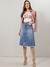 Saia Jeans Evasê 70cm Laura Rosa (810862) na internet