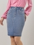 Saia Tradicional Jeans Claro 55cm Laura Rosa (810918)