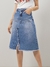 Saia Jeans Evasê 70cm Laura Rosa (810862)