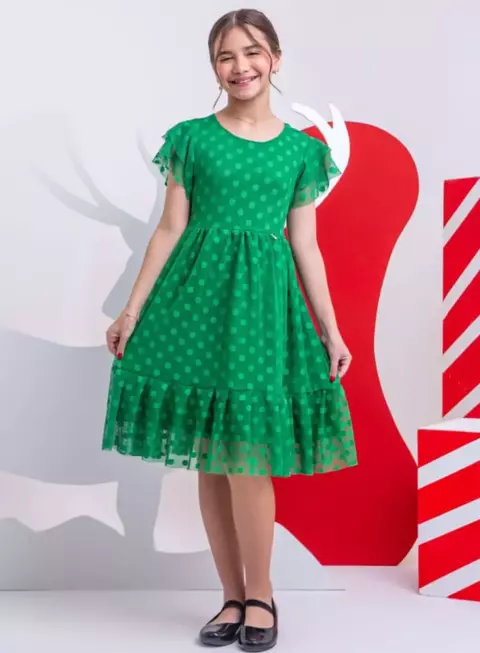 Vestido Natalia Tule Verde