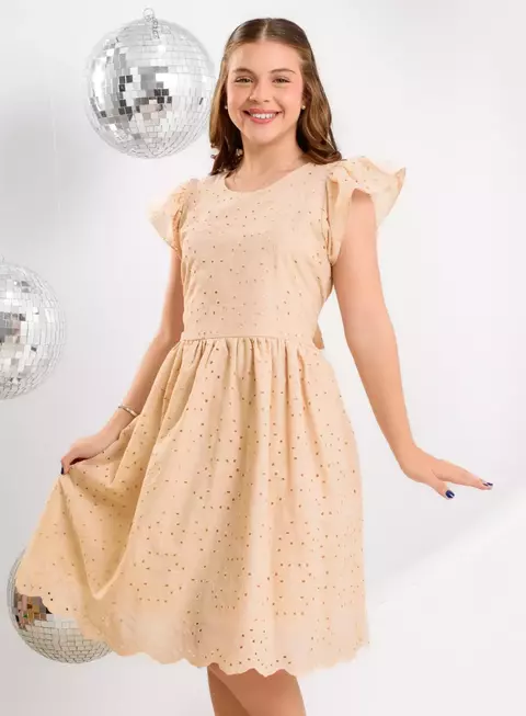 Vestido Anna Clara Bege