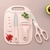 Jogo de Cozinha com 4 Peças Faca, Tesoura, Descascador e Tábua