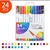 Kit com 24 Canetas Marcadoras de Ponta Dupla para Aquarela