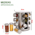 Porta-Temperos Giratório Inox com Suporte – 12 Potes de Condimentos