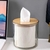 Porta Papel Higiênico de Luxo Transparente com Tampa de Bambu