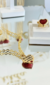 PULSEIRA AFIRMAÇÕES AMOR PRÓPRIO EU MEREÇO O MELHOR BANHADO A OURO 18K PEDRA JASPE VERMELHO - comprar online