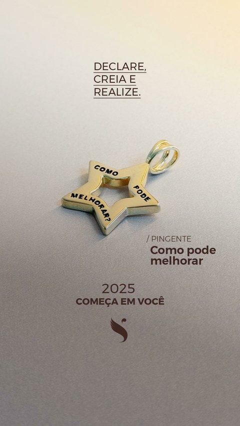 PINGENTE AFIRMAÇÕES COMO PODE MELHORAR BANHADO A OURO 18K - comprar online