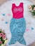 Fantasia Infantil Sereia Escamas Verde e Rosa (kK8018RC) na internet