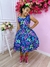 Vestido Infantil Barbie Azul Marinho Neon C/ Broche de Laço (KK1219AMRC) - comprar online