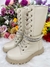 Botinha Infantil Cano Alto Off White Com Cadarço e Ziper (KK36020OFRC) - Koladinho Kids