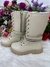 Botinha Infantil Cano Alto Off White Com Cadarço e Ziper (KK36020OFRC)
