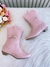 Bota infantil Boiadeira Texana Rosa Com Salto e Zíper(KkR