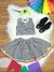 Conjunto Meninas Junino Caipira Preto Xadrez Cropped Com Saia(KKRC)