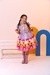 Vestido Infantil Junino Luxo Xadrez Colorido Girassol(KKRC)
