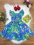 Vestido Infantil Casual Primavera Azul Florido Colorido( KKRC)