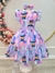 Vestido Infantil Lilo Stitch e Angel C/ Laço Lilás Colorido(KKRC)