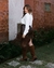 Short Saia Marrom Couro PU - comprar online