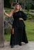 Vestido longo nula manga babados - comprar online