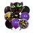 Kit Bexiga Balão Metalizado Gato Preto Spooky Halloween 8pçs