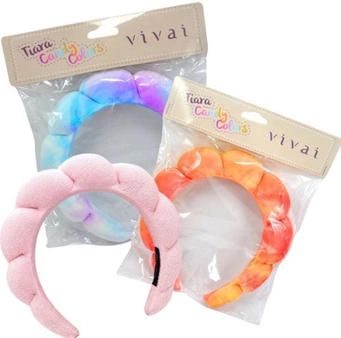 Tiara Nuvem Faixa de Cabelo para Maquiagem e Skin Care Candy Colors Vivai