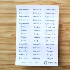 Cartela Dias da Semana DP001 - Do Princípio