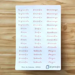 Cartela Dias da Semana DP001 - loja online