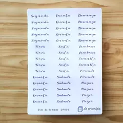 Cartela Dias da Semana DP001 na internet