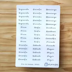 Cartela Dias da Semana DP001 - Do Princípio