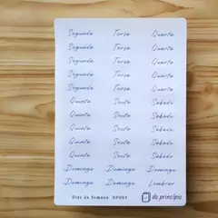 Cartela Dias da Semana DP003 - Do Princípio