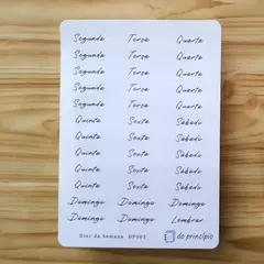 Cartela Dias da Semana DP003