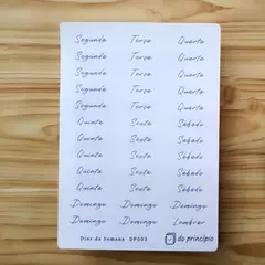 Cartela Dias da Semana DP003 na internet