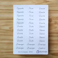 Cartela Dias da Semana DP003 - Do Princípio