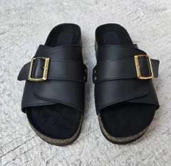 Sandalias con hebilla y suela de corcho - comprar online