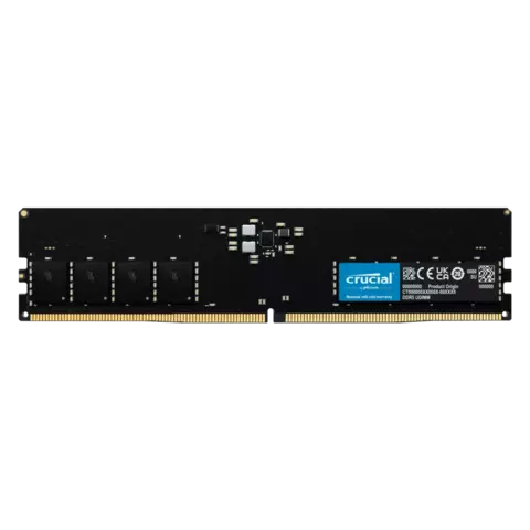 Memoria Ram UDIMM CRUCIAL CT 8GB DDR5 4800MHz CL20 1.10V Single Negro