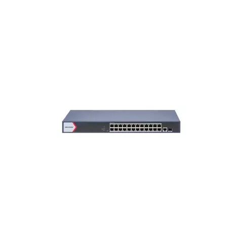 Switch Hikvision 24 puertos Gig POE 1 RJ45 1 Opt
