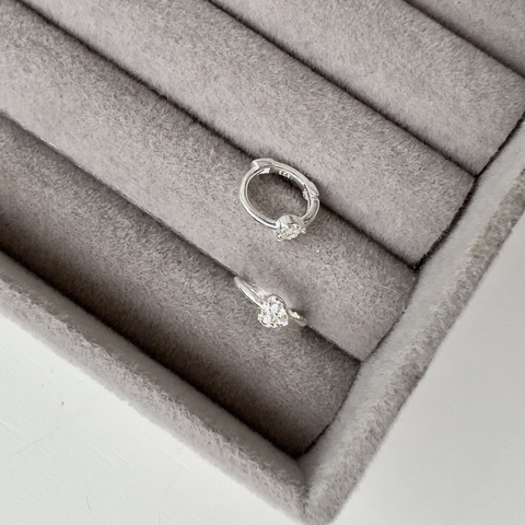 Brinco Argola Coração Cravejado Mini