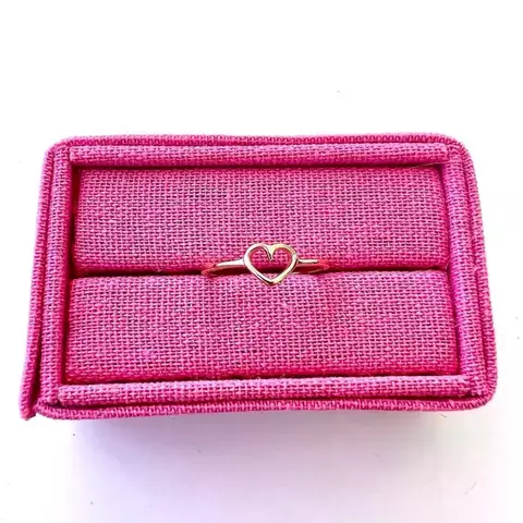 Anel Coração Vazado Mini