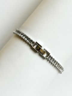 Pulseira riviera prata zircônia baguete - comprar online