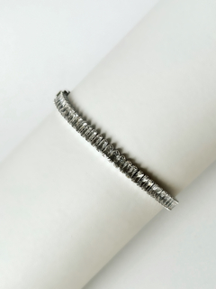 Pulseira riviera prata zircônia baguete